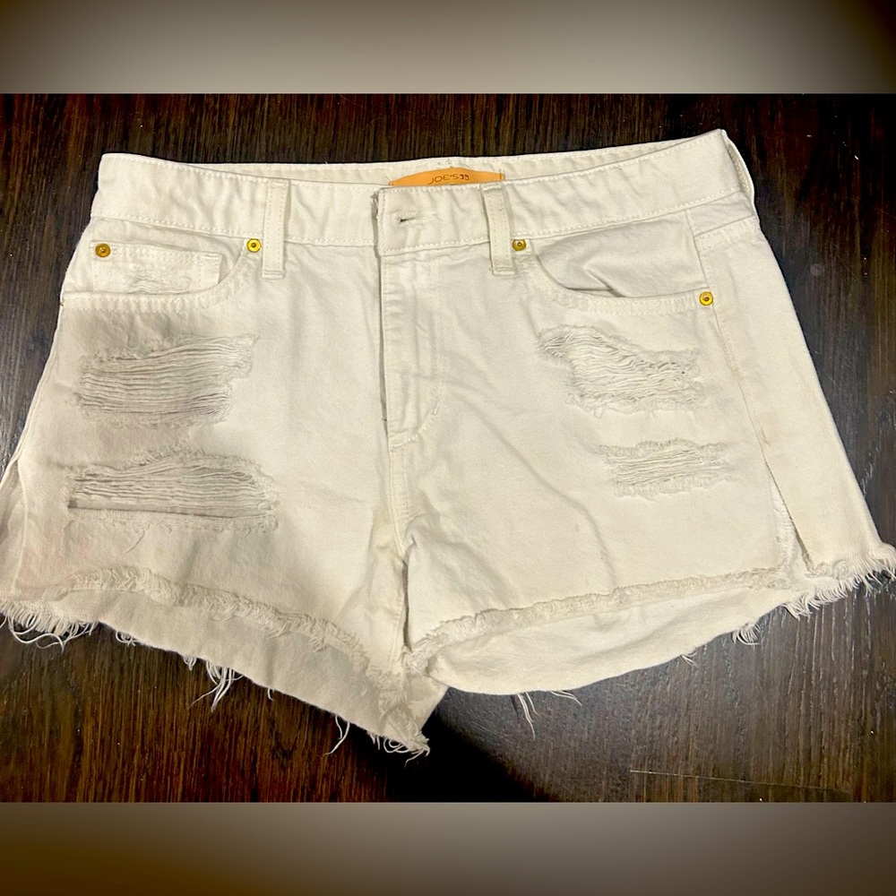 Joe's Jeans White Denim Shorts.
